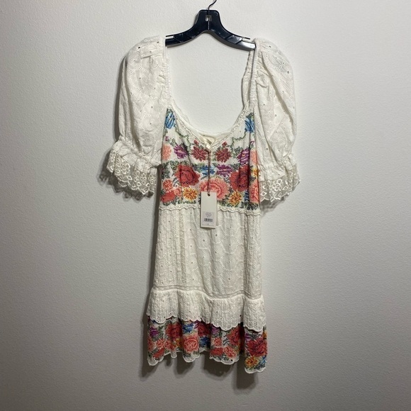 Loveshackfancy Thressey Eyelet-Embroidered Minidress NWT - Picture 14 of 14